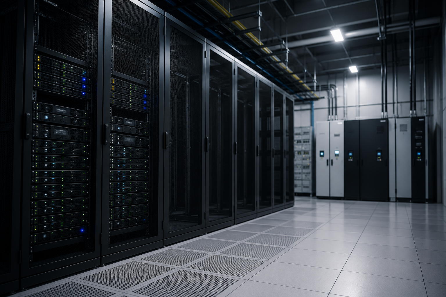 Server rack in a room