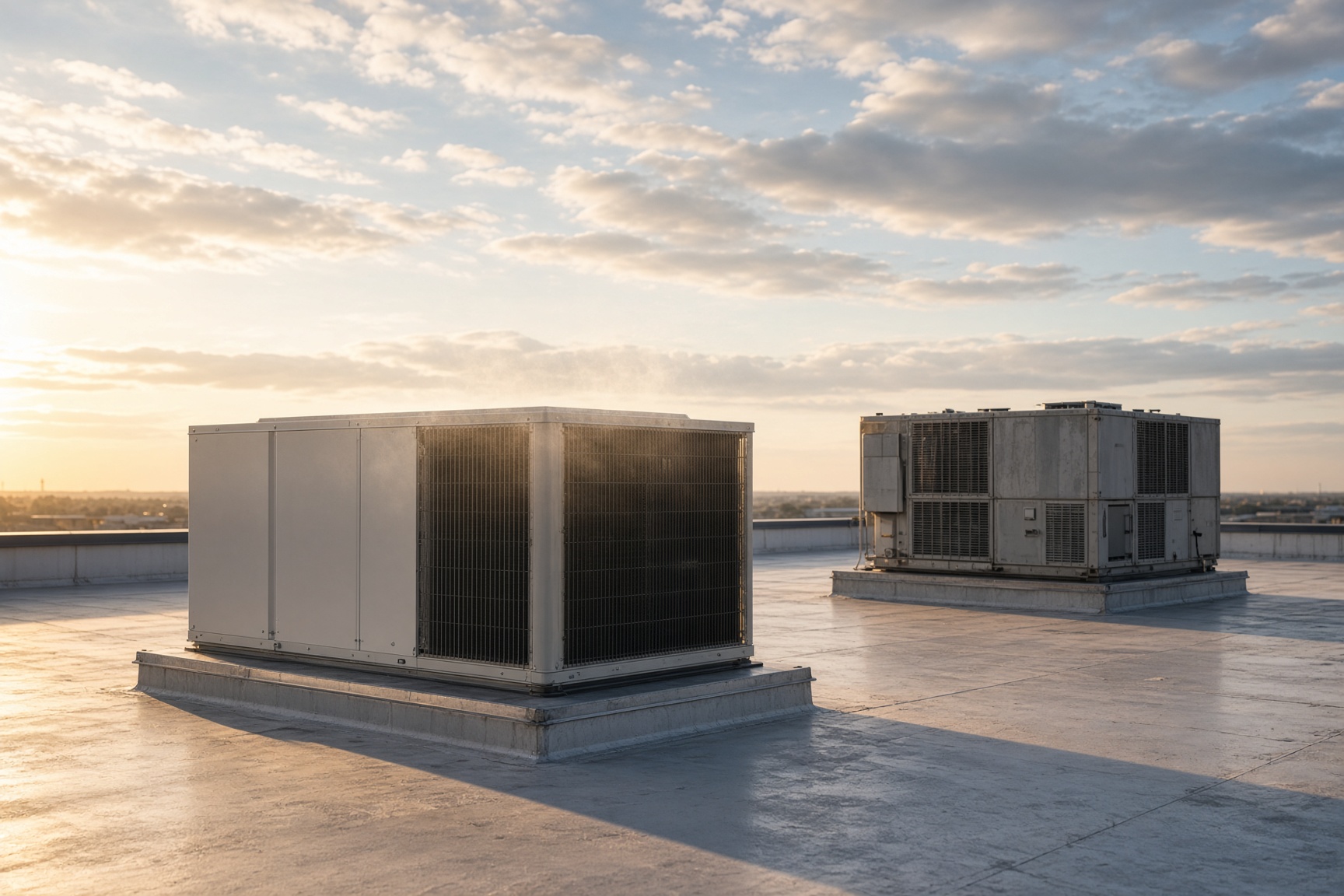 two rooftop havc units
